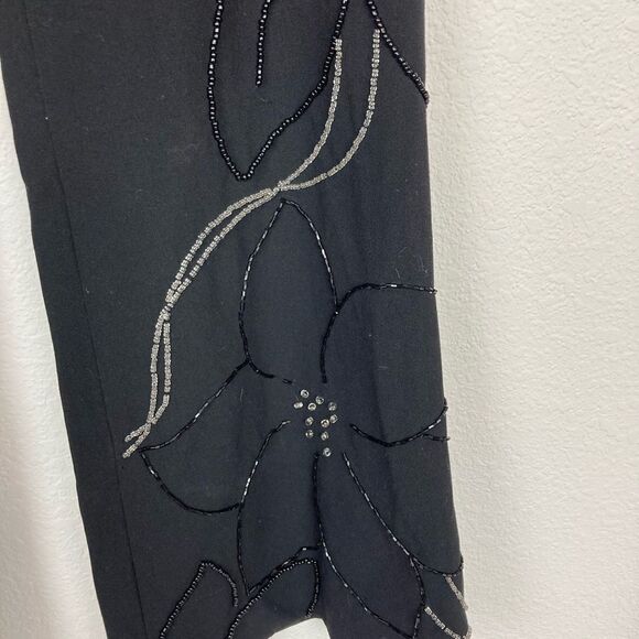 Cache black beaded evening pants in floral design perfect condition - Picture 4 of 11